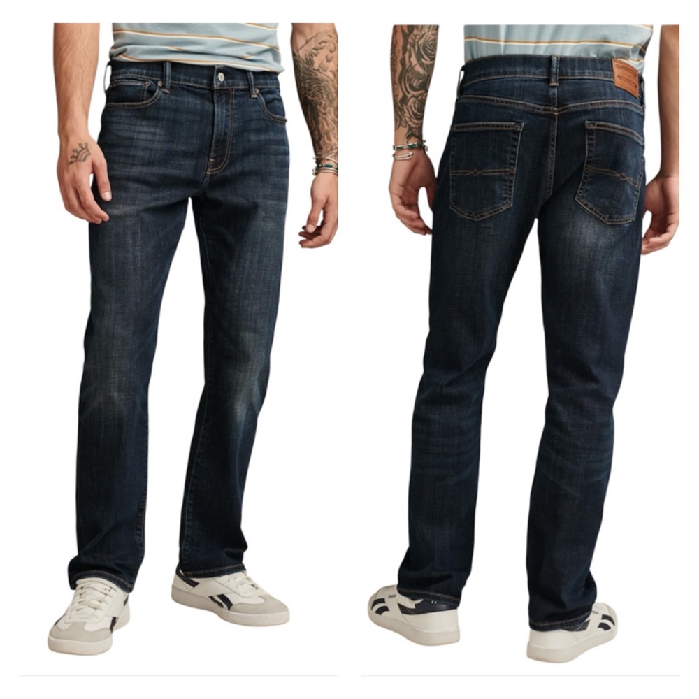EXC! Lucky Brand 221 Straight Leg Jeans Dark Wash Stretch Men Size 38 x 30